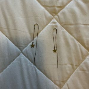 vintage brandy melville thread silver earrings